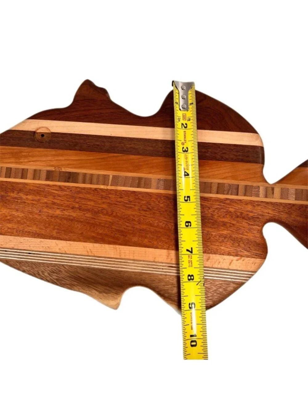 Handmade Inlaid Fish Cutting Board Hard Wood Charcuterie Cheese